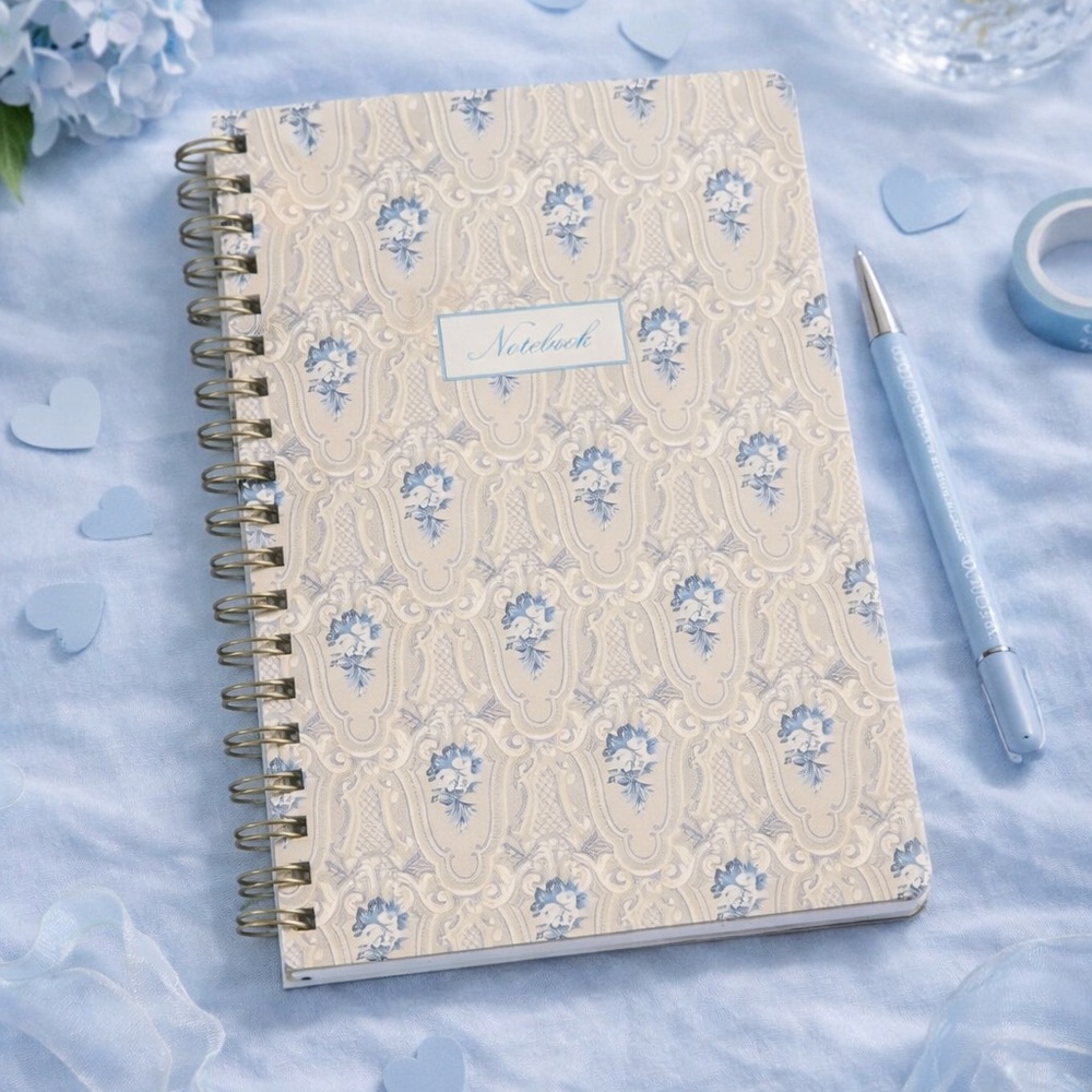 Elegant Blue and Cream Notebook